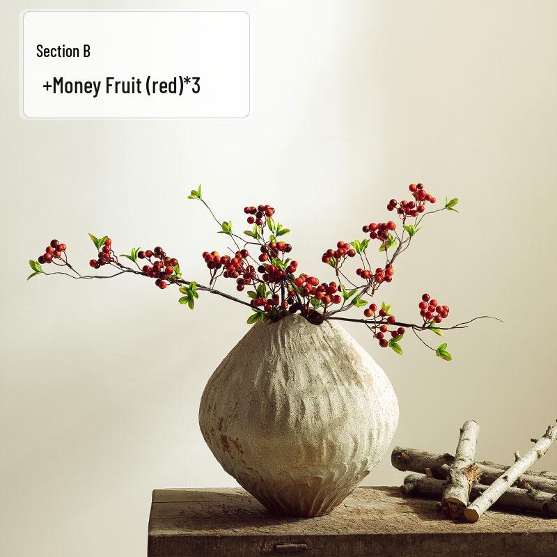 Retro Wabi-Sabi Stil Blumenvase für Wohnzimmerdekoration