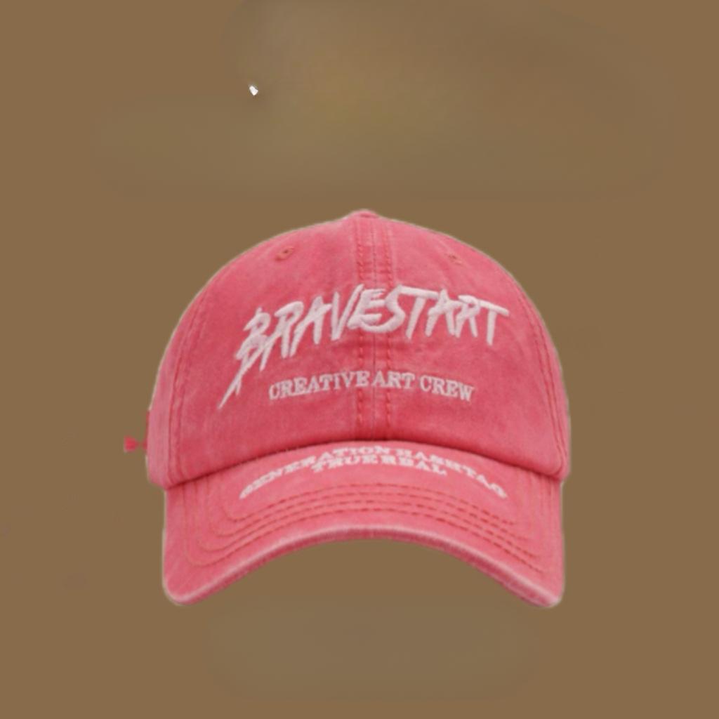 Korean Couple Spring and Summer Street Fashion Brand Letter Embroidery Wash Soft Top Baseball Hat Woman Showing Face Little Duckling Hat Man