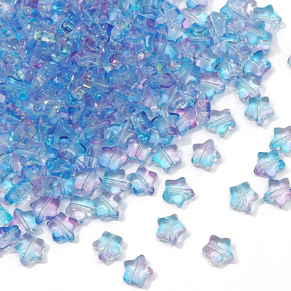 10-Piece Pentagram & Heart-Shaped Beads Set for DIY Necklaces & Bracelets