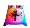 Neon Pink Gymnastics Ballet Dance Bedding Set, Love Gymnastics Theme Duvet Cover Set Polyester Quilt Cover
