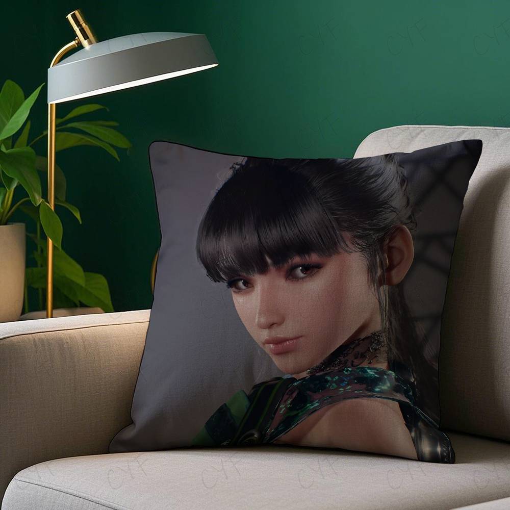 Hot Game Anime S-Stellar Blade Pillow Case Anti-Dustmite Pillowcase Invisible Zipper Silky Short Plush Sofa Cushion Cover