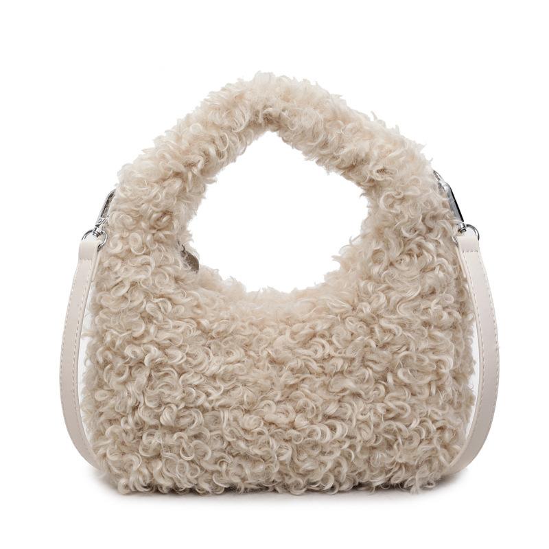 Autumn New Fashi Crossbody Bags Women Luxury Designer Handle Bags Simple Cute Plush Casual Casual Shoulder Bag