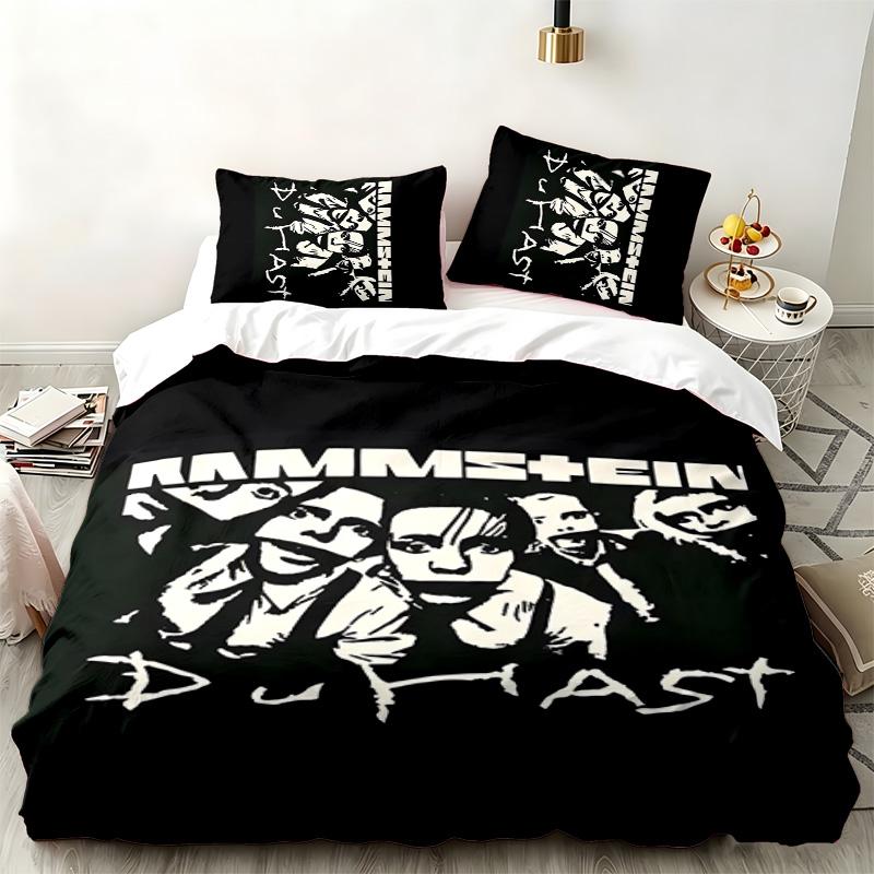 Rammstein 3pc set Perfect for bedroom use Comfortable bedding set includes a duvet cover and two pillowcases Ideal birthday or Christmas gift