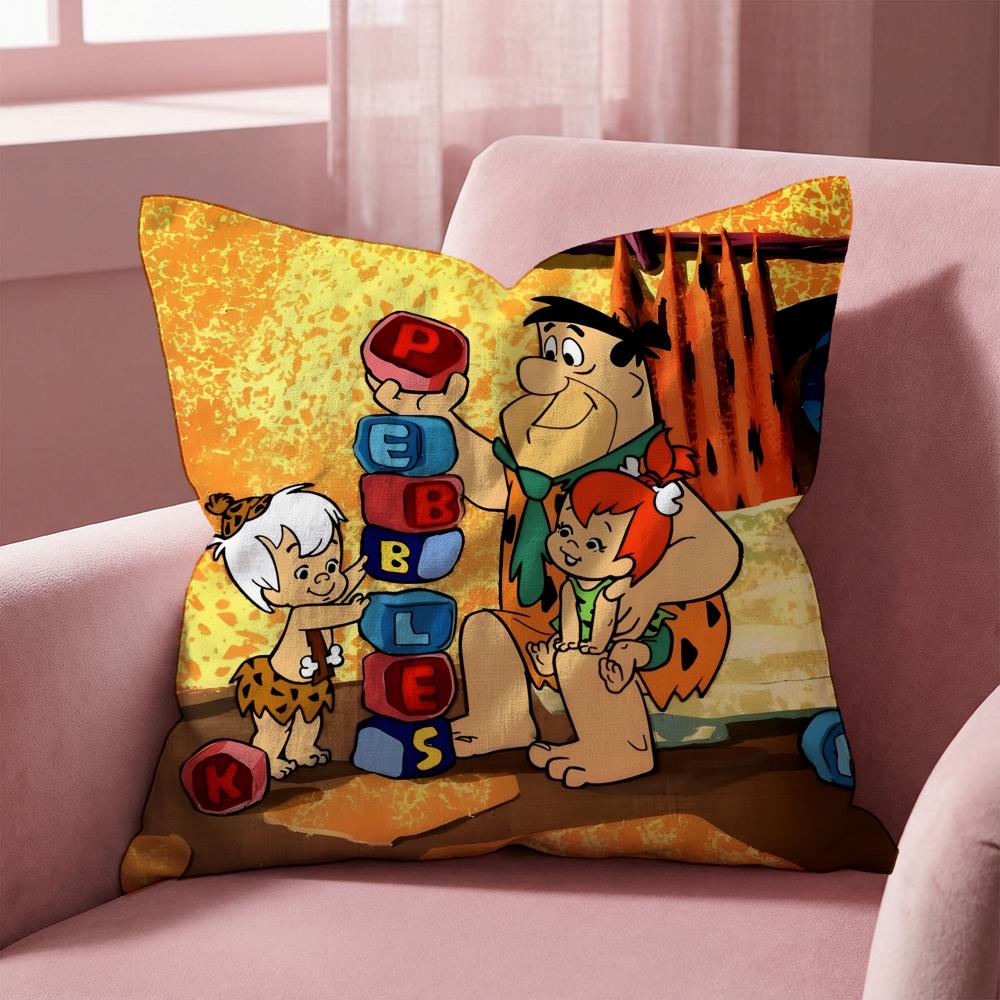 Cartoon Classic F-Flintstones Cushion Cover Multi-Scene Pillow Cover for Home & Car - Reversible, Soft & Durable for Daily Use 30cmx30cm