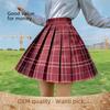 Gentle JK Plaid Pleated Skirt - High Waist Japanese School Uniform for Women