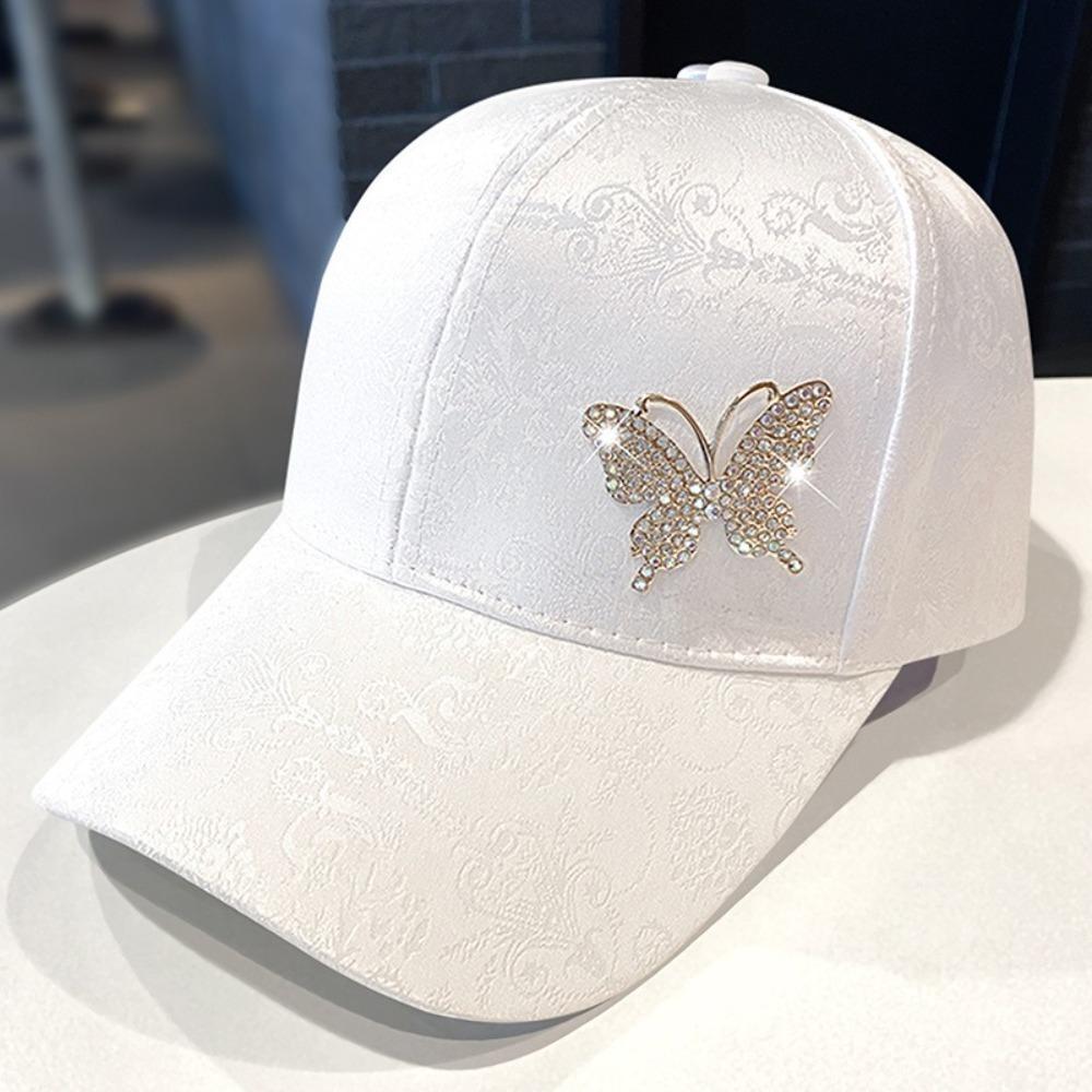Sun Protection Rhinestone Baseball Hat Korean Style Women Sun Cap Sunscreen Peaked Cap  Street