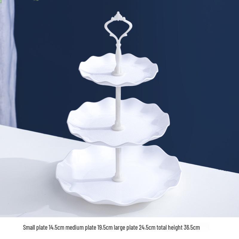 Luxusní vícepatrový stojan na ovoce a občerstvení: Třípatrový držák na dezerty a cukroví do obývacího pokoje