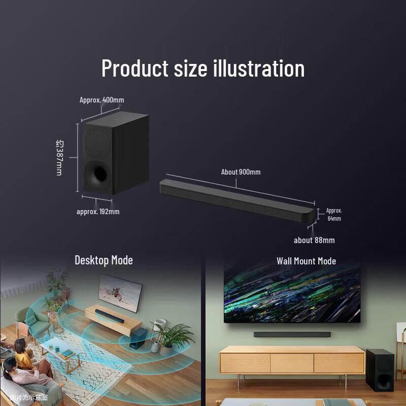 Sony HT-S400 2.1 Channel Soundbar with Wireless Subwoofer
