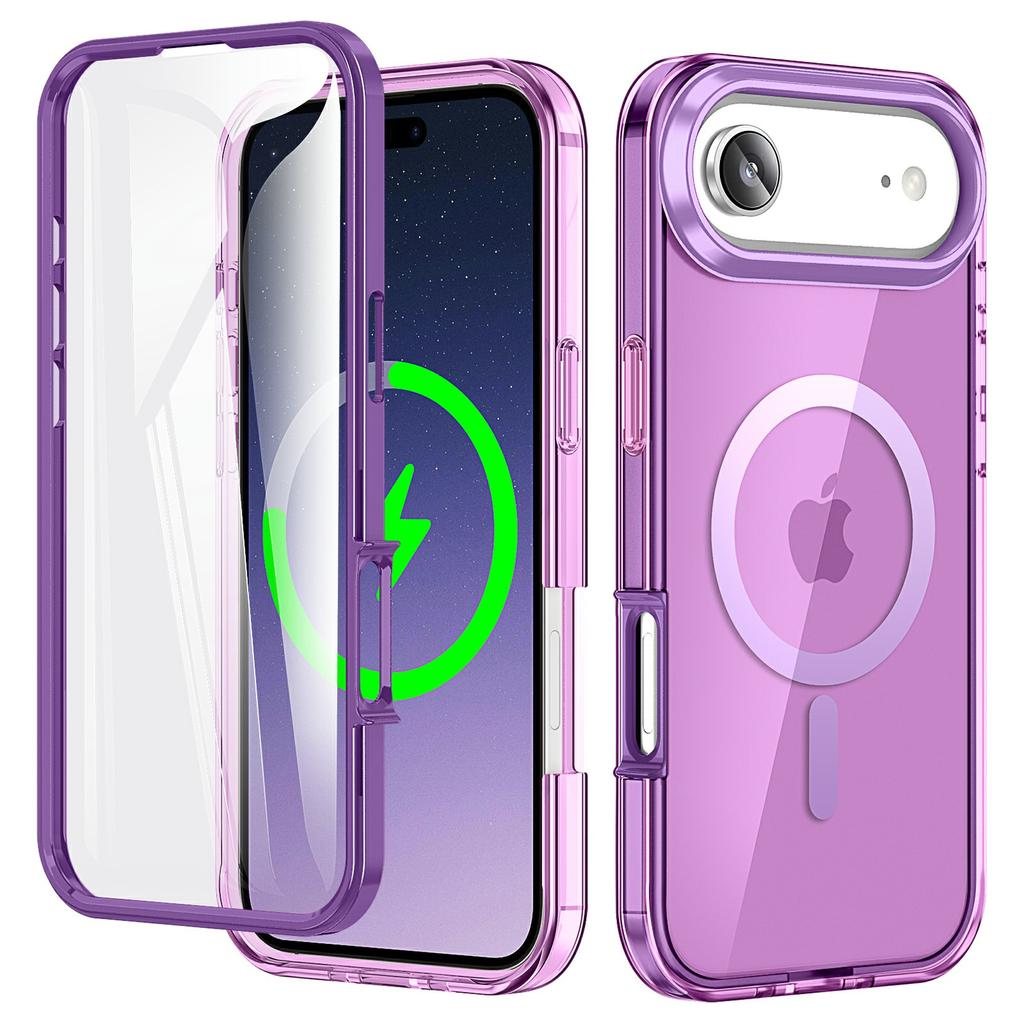 For iPhone Air Case Compatible with MagSafe PC+TPU Clear Phone Cover with PET Screen Film