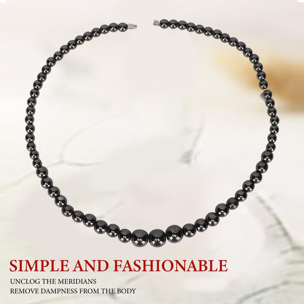 Terahertz Beaded Necklace Men Women Fashionable Purify Fatigue Relief Energy Stone Necklace for Work