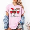 Christmas Party Shirt Women Wine Glasses TShirt Wine Lover Christmas Gift Tee Simple Casual Festival Clothing Cotton Tee Tops