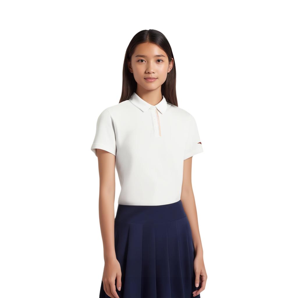 Anta Camisa Polo Esportiva Lisa para Corrida Feminina tops Cinza Nuvem-Rocha 162427121-3