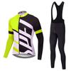 Men Women Cycling Bib Jersey Set Lightweight Breathable Long Sleeve Bike Outfit