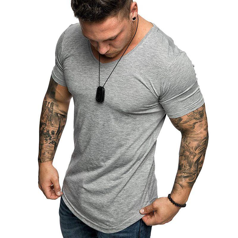 Fashion Men's Casual Fit Short Sleeve Slim Muscle Bodybuilding T-shirt Tee Tops For Ultimate Comfort