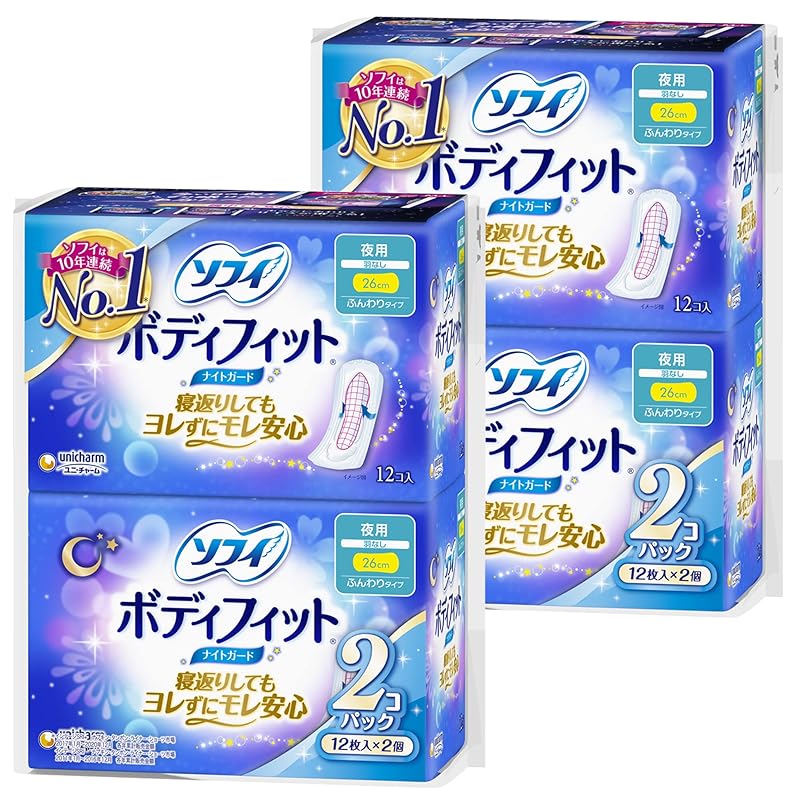 

[Bulk purchase] Sophie body fit night guard night use 26cm 12 sheets x 4 pack (unicharm Sofy)