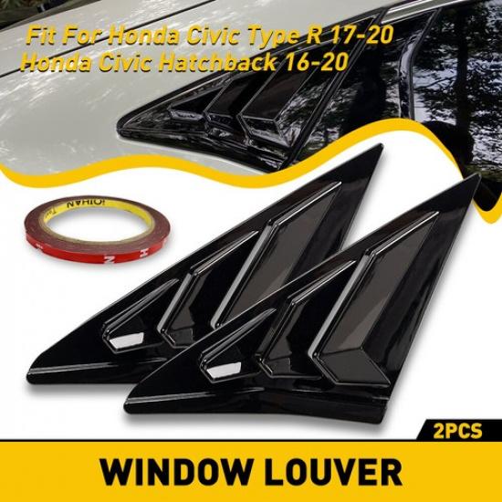 For 2017- Honda Civic Type R Hatchback Rear Side Vent Window Louver Cover