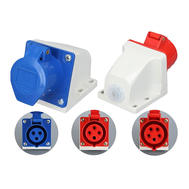 1 Piece 3Pin 4Pin 5Pin Industrial Plug And Socket Waterproof Connector 16A/32A Electrical Connection Wall Mount Socket