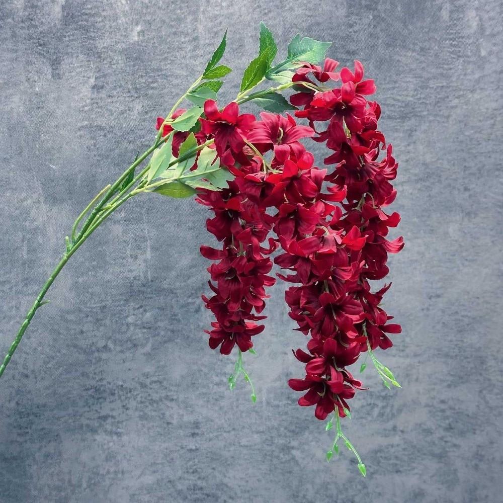 3-Pronged Artificial Faux Plants Purple Fake Blossom Bouquet  Wedding Decoration