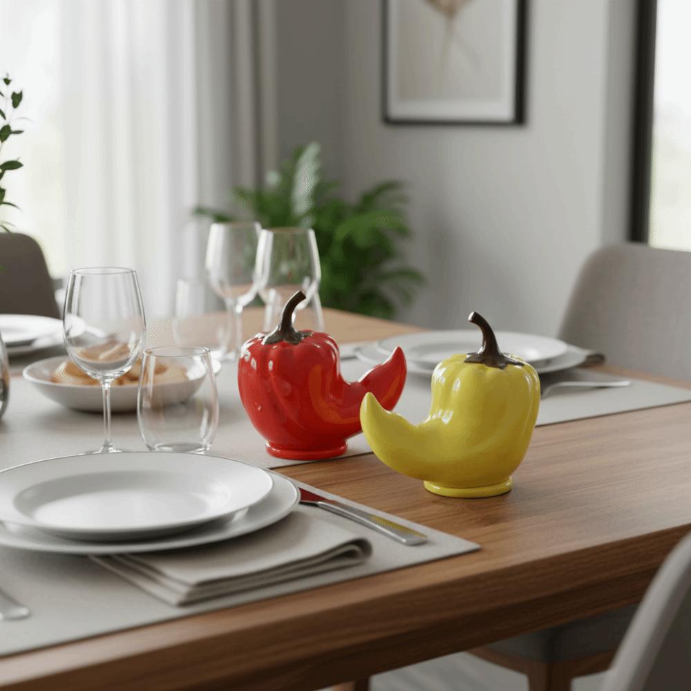 Ceramic Lantern Chili Toothpick Box Chili Thickened Chili Toothpick Case Dental Floss Storage Vegetable Shapes