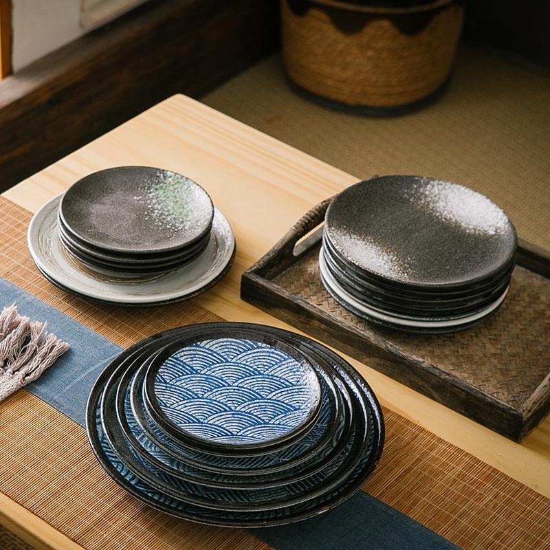 High Appearance Level Japanese Ceramic Tableware Bone Dish Home Platter Western Steak Plate Pasta Salad Fruit Porcelain Plate