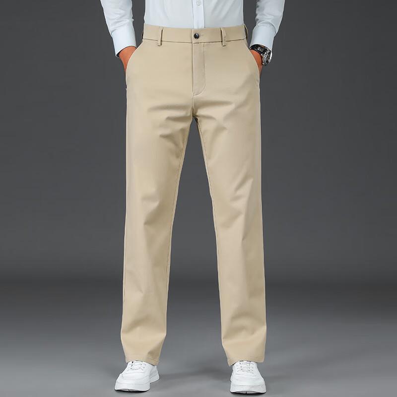 Fengxun Men's Autumn/Winter Straight Leg Business Casual Pants