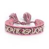 Handmade European Style Embroidered Love Bracelet with Tassels for Girls