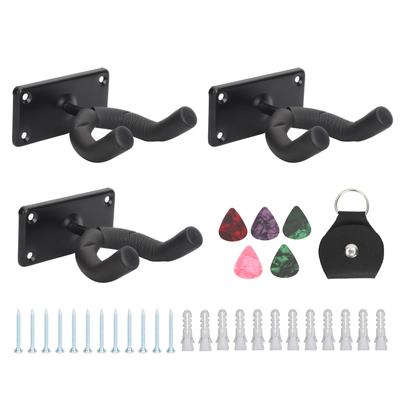 3 Stück Gitarren Wandhalter Haken Halterung Eisen Metall Halter für Bass Violine mit Zubehör