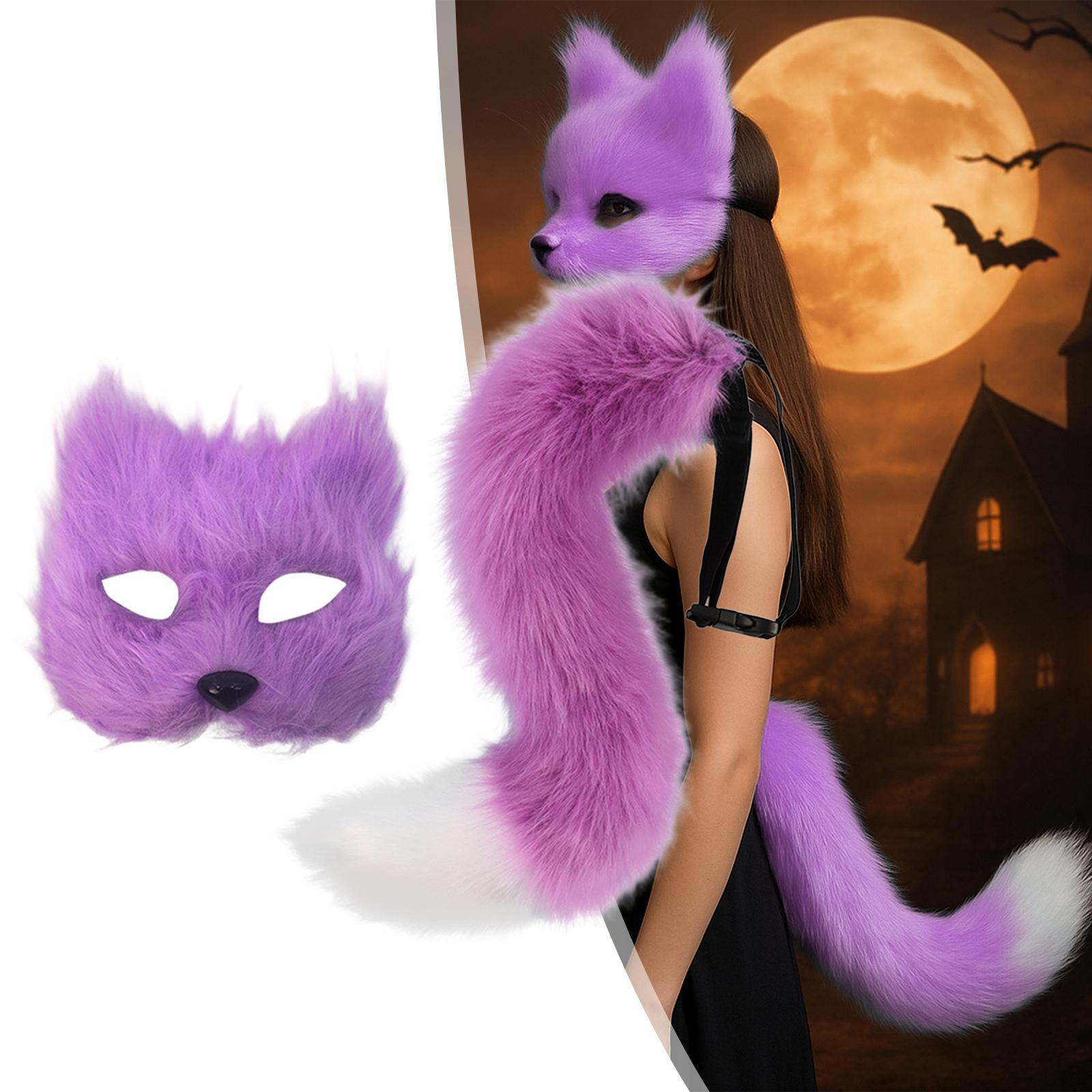 Хвост Животного Косплей Набор для Вечеринки в Ночном Клубе Пасхи фиолетовый