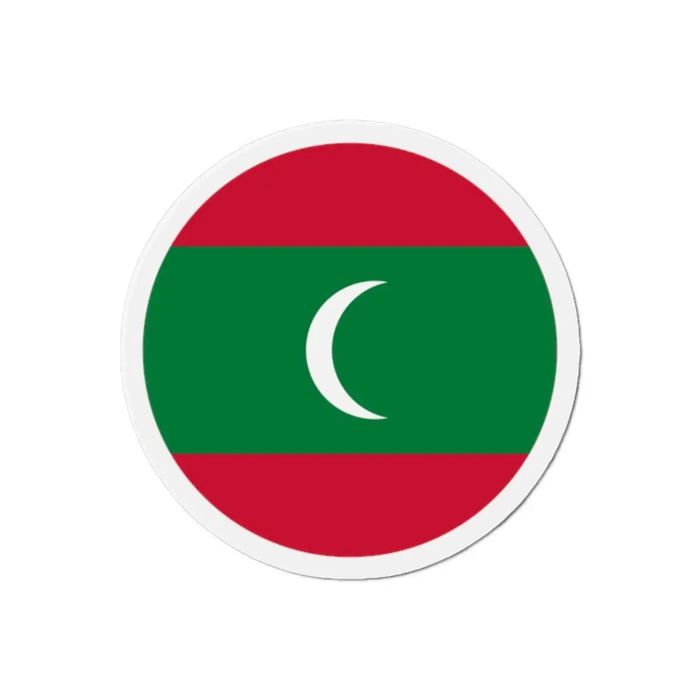 Aimant Rond - Multicolore - Drapeau Maldives - 8 cm - 50 pièces - Résine synthétique