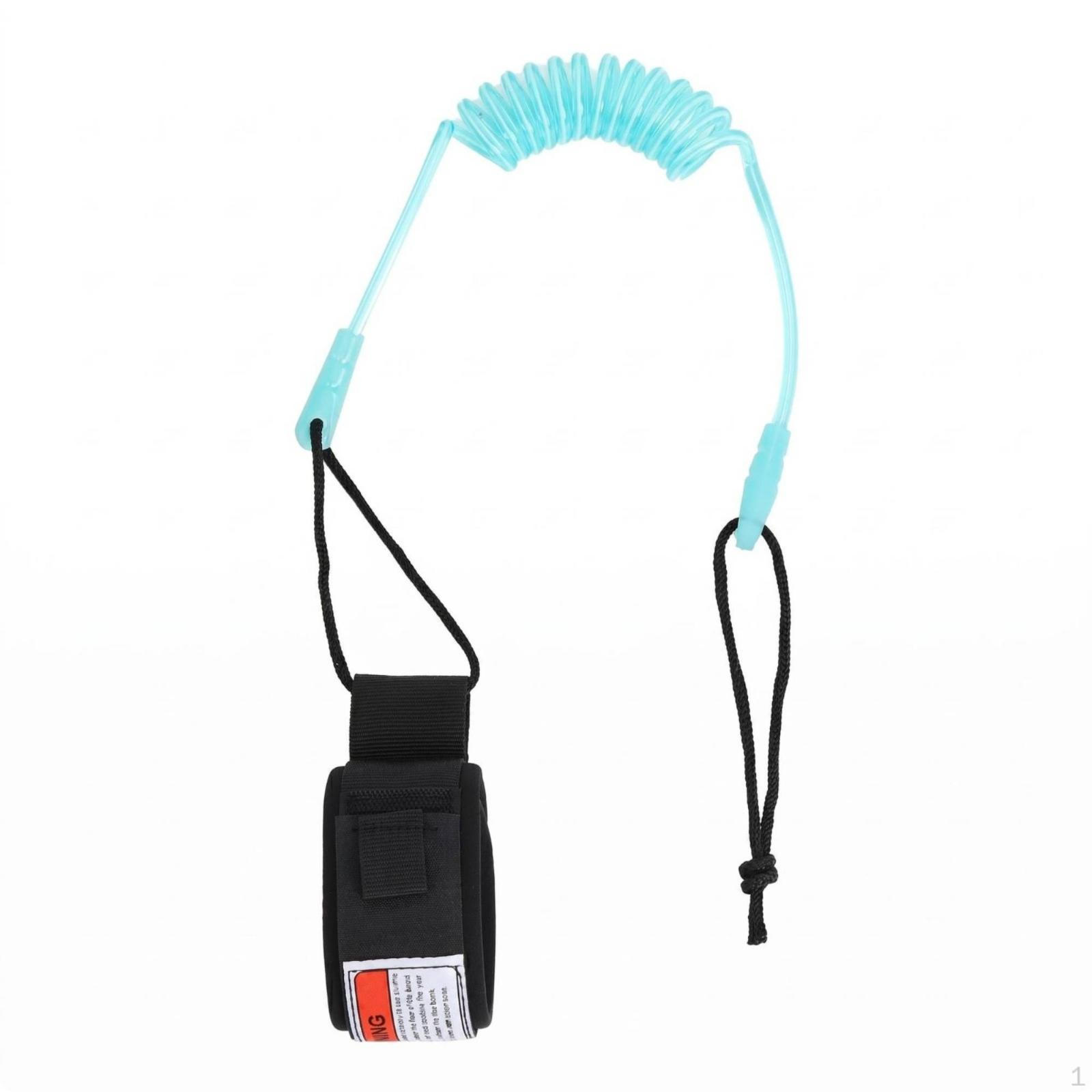 Standup Paddleboard Leash Strong TPU Coiled Water Sports Gear for Surfing Transparent Green