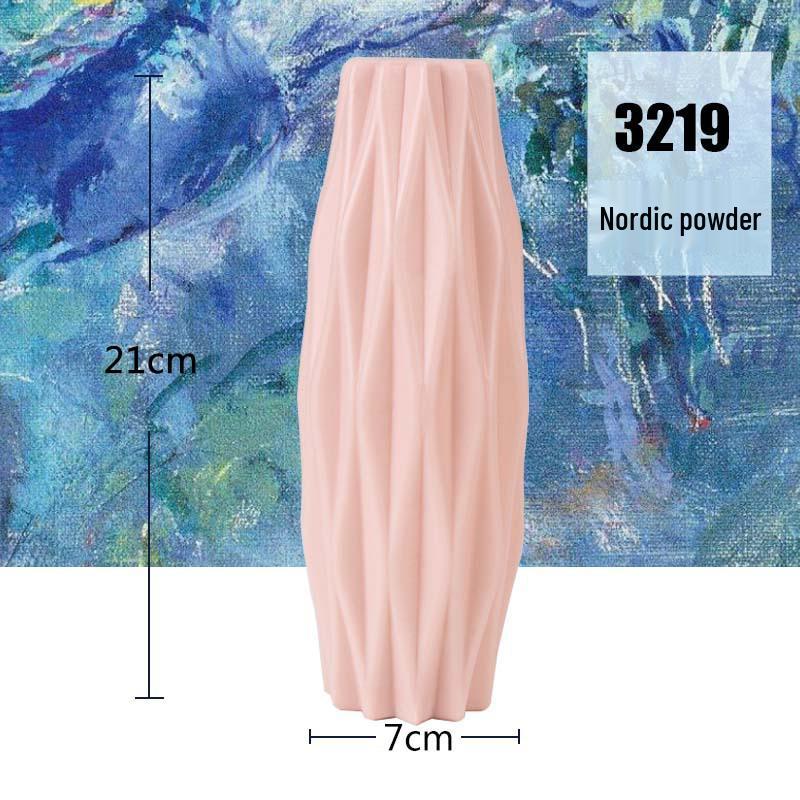 Nordic-Style Creative Plastic Vase: Multi-Color & Design Options for Green Plants & Dried Flowers