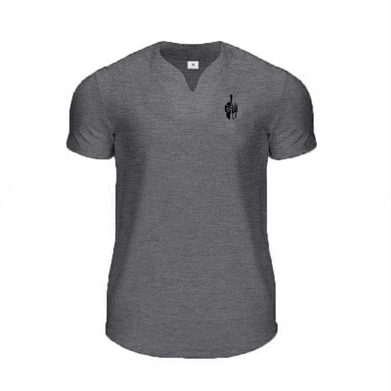 Muscleguys New Sports V-neck Top Running Fitness Breathable Professional Training Short Sleeve T-shirt