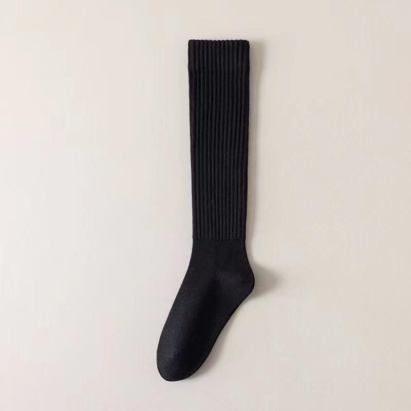 Verdickte Damen-Wollsocken in Knielänge mit Rippstruktur für Herbst/Winter