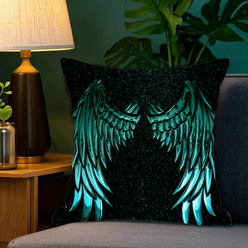 Angel Wings Pillow Case Fashion Square Pillowcase Bedroom Sofa Room Ins Decoration Leisure