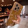 Plating Heart Laser Aurora Case For For Iphone 17 Air 11 12 13 14 15 16 Pro Max Plus Camera Protection Silicone Shockproof Cover