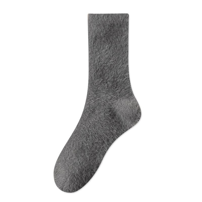 Men's Autumn and Winter Thickened and Warm Mink Fleece Mid-calf Socks Business Socks