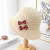 Sweet bow basin hat women's knitted knitting autumn sunscreen sun hat travel eaves beach bucket hat