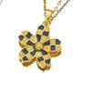 Black and White Chess Board Five-leaf Flower Necklace Dripping Oil Women's Flower Pendant Simple Temperament