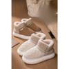 New Women's Thick-soled Anti-slip Cotton Shoes with Fleece Heels for Home Use