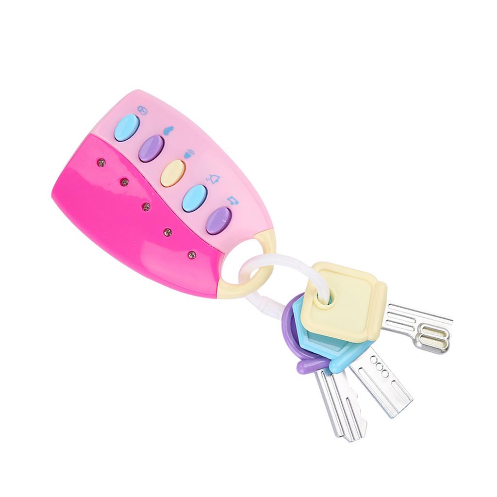 Baby Toy Smart Key Remote Car Control Musical   for Kids Education Toys(Pink)