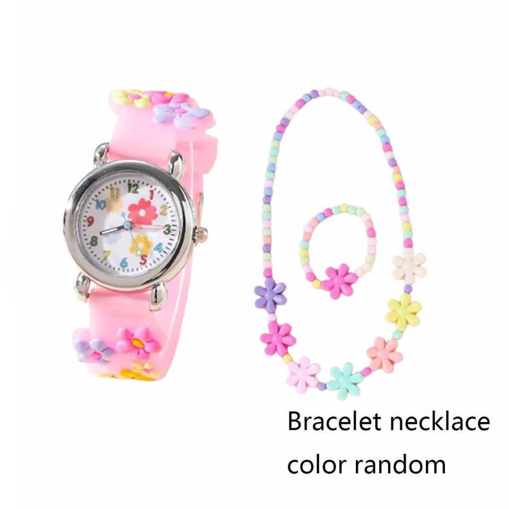 New CHILDREN'S Watch Can Love 3D Pattern Rainbow Flowers CHILDREN'S Quartz Watch Plastic Strap