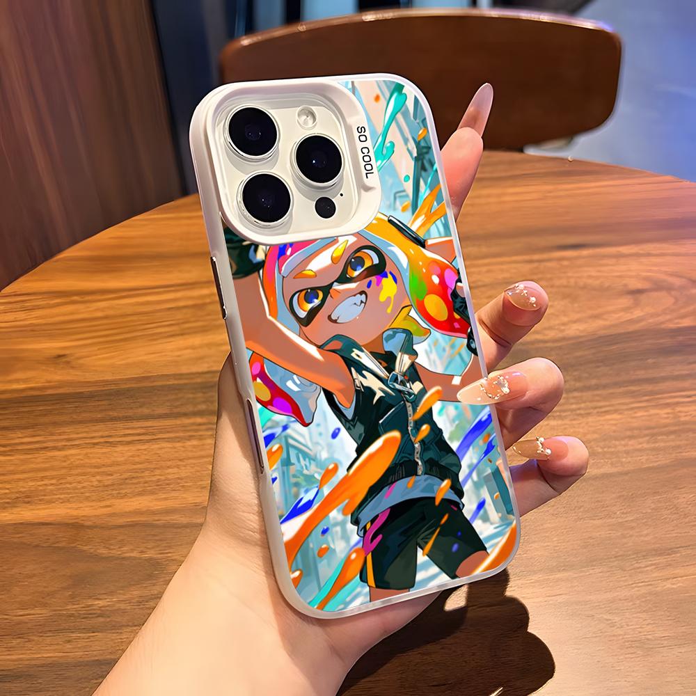 S-Splatoon Game Phone Case For IPhone 17 Air 16 15 14 Plus 13 12 11 Pro 7 8 XS Max XR Silver White Bumper Case