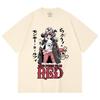 230 Gsm 100% Cotton One Piece V79 Luffy Film Red Print Unisex Heavy Cotton T Shirt