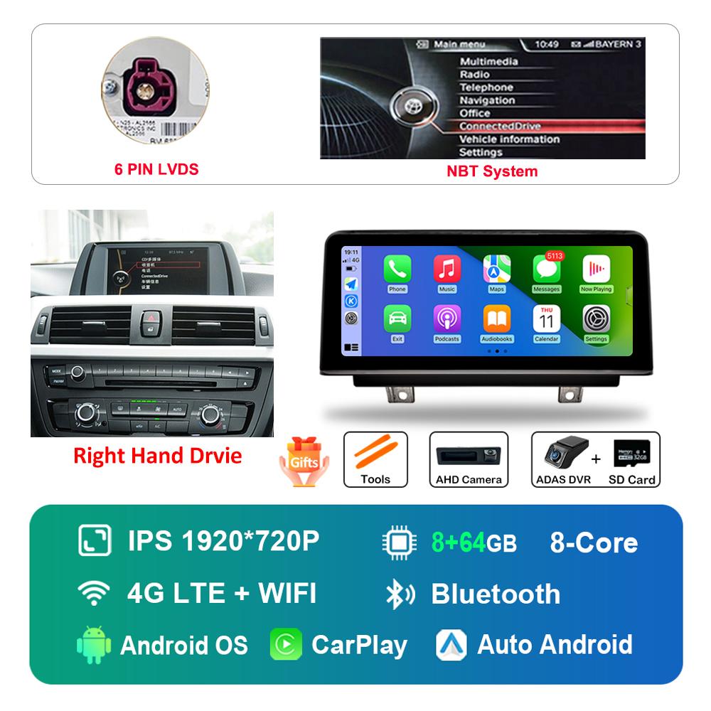 10.25 Inch Right Hand Drvie for BMW 3 /4 Series F30 F31 F32 F33 F34 F36 2013 - 2018 NBT EVOAndroid Car Radio Multimedia Player