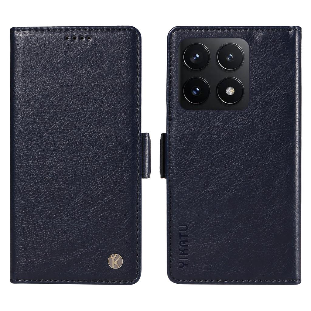 YIKATU YK-007 For Xiaomi 14T Case Side Buckle PU Leather Phone Cover Litchi Texture