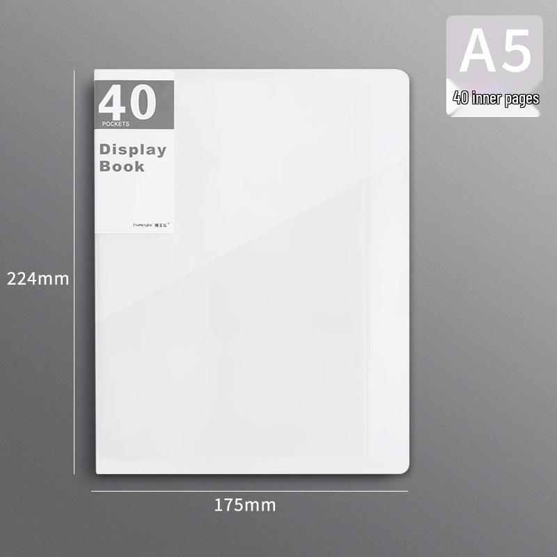 A5 Transparent Ring Binder File Folder, Multi-page: 20/30/40/60 Pages