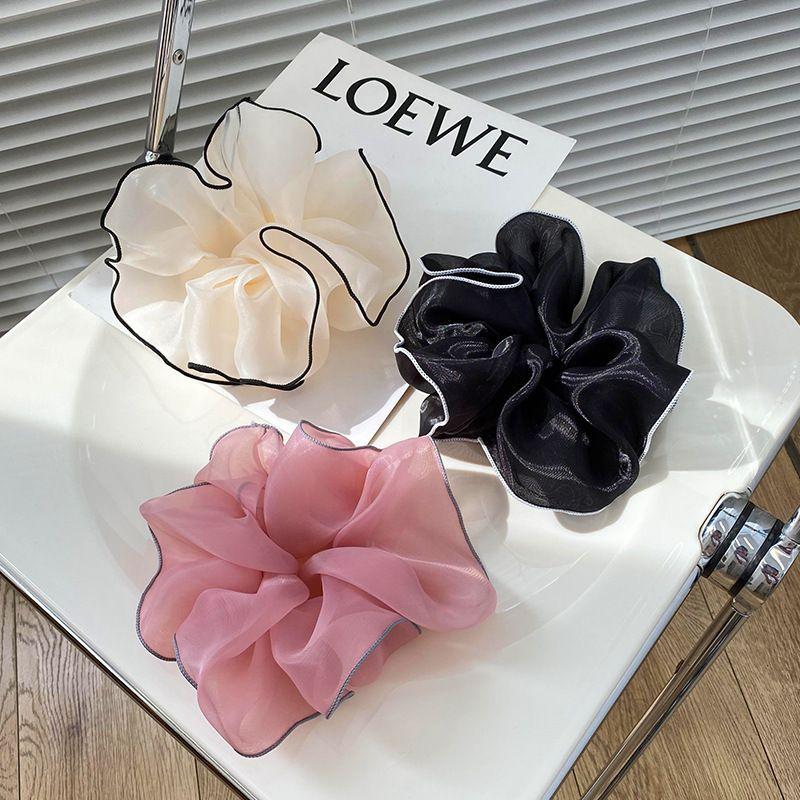 1pc Spring and Summer Oversized Organza Large Intestine Hair Loop Mesh Temperament Fat Intestine Loop Lock Edge Headband Flower