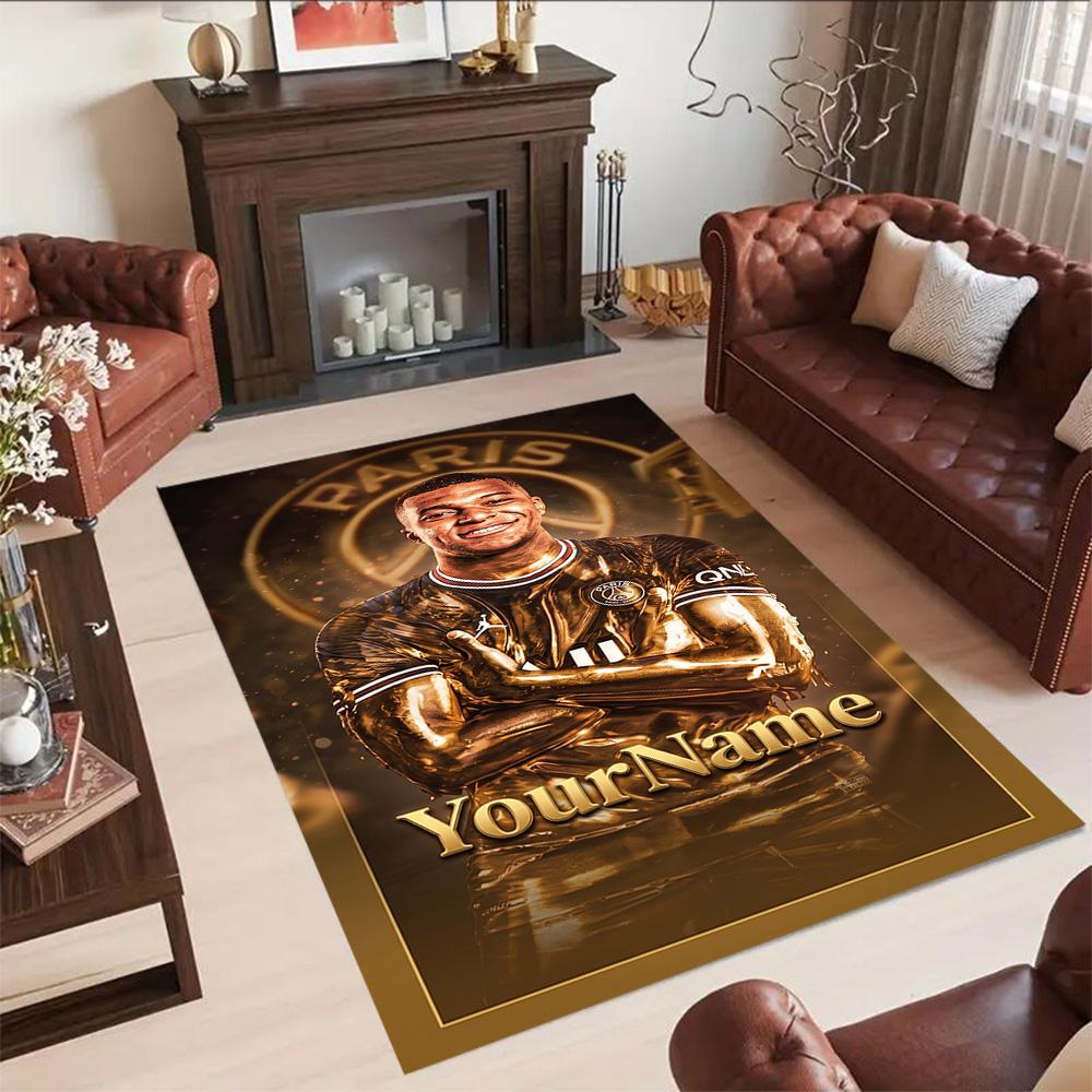 Mbappe 293 Customizable Name Floor Mat Design for Dormitory Living Rooms Foyer Hallway Antislip Carpet Office Home Decor Wedding Party Gift