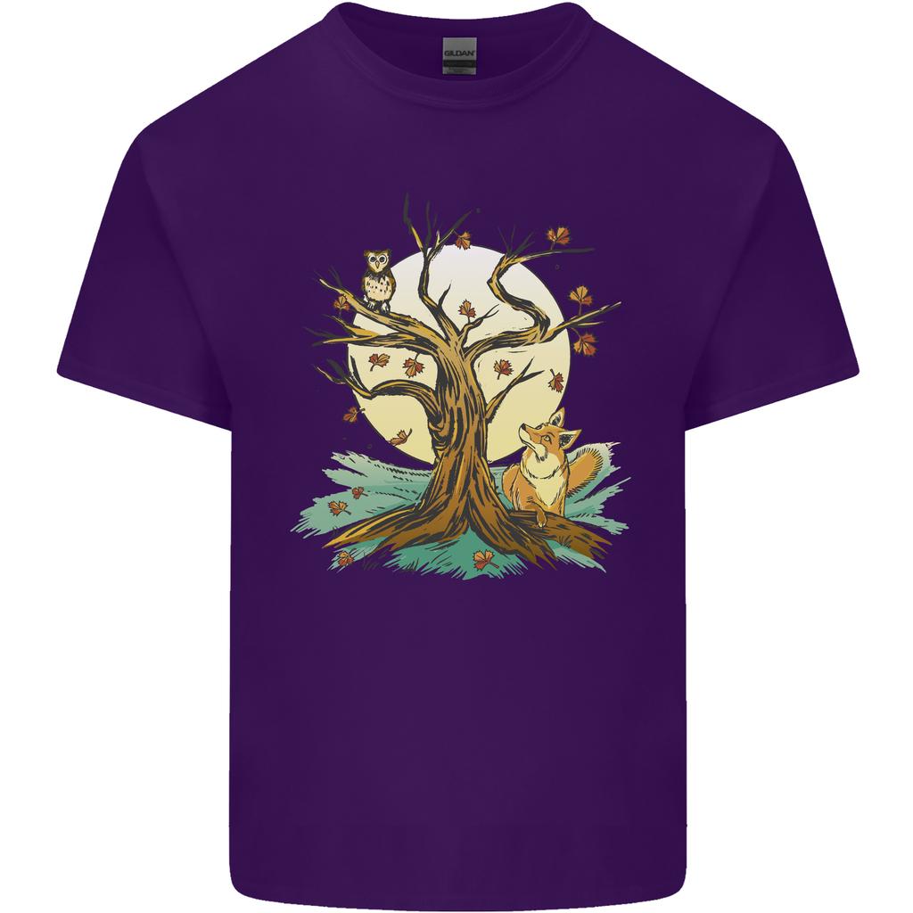 An Owl and Fox Tree Nature Ecology Unisexs Light Cotton TShirt