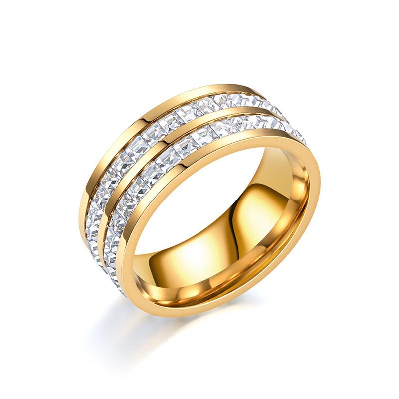 Gypsophila Titanium Steel Finger Rings Niche Design With Full Diamond Rings Gift For Couples Friends